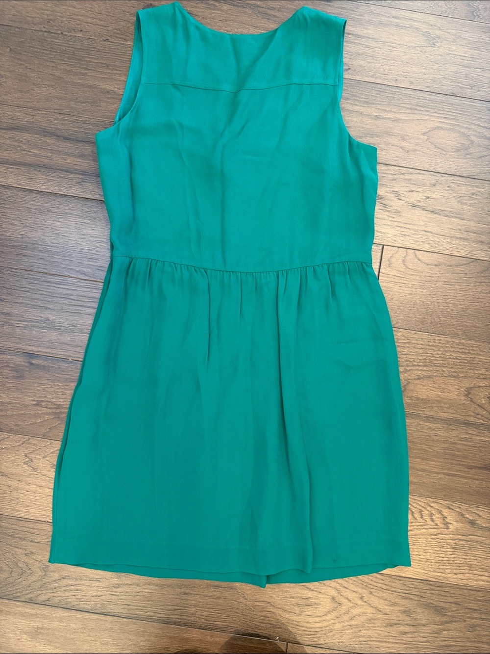 J. Crew Emerald Green Sleeveless V-Neck Dress Size 8 - C47-024 - Picture 10 of 13